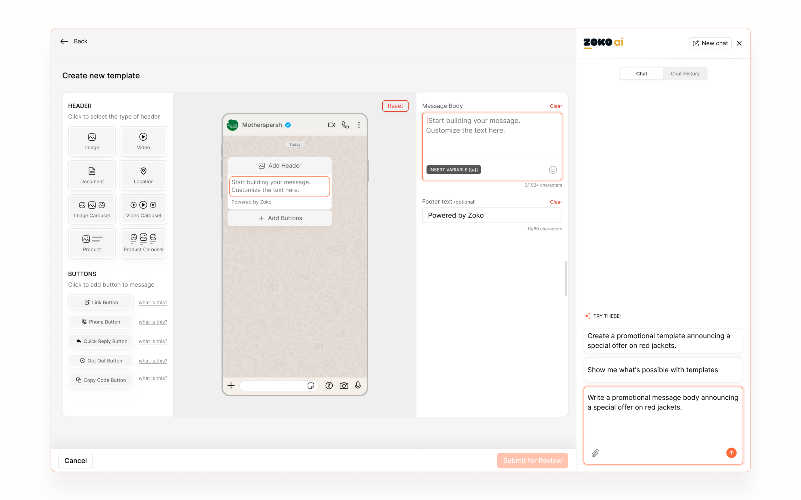 AI-Assisted Template Creation