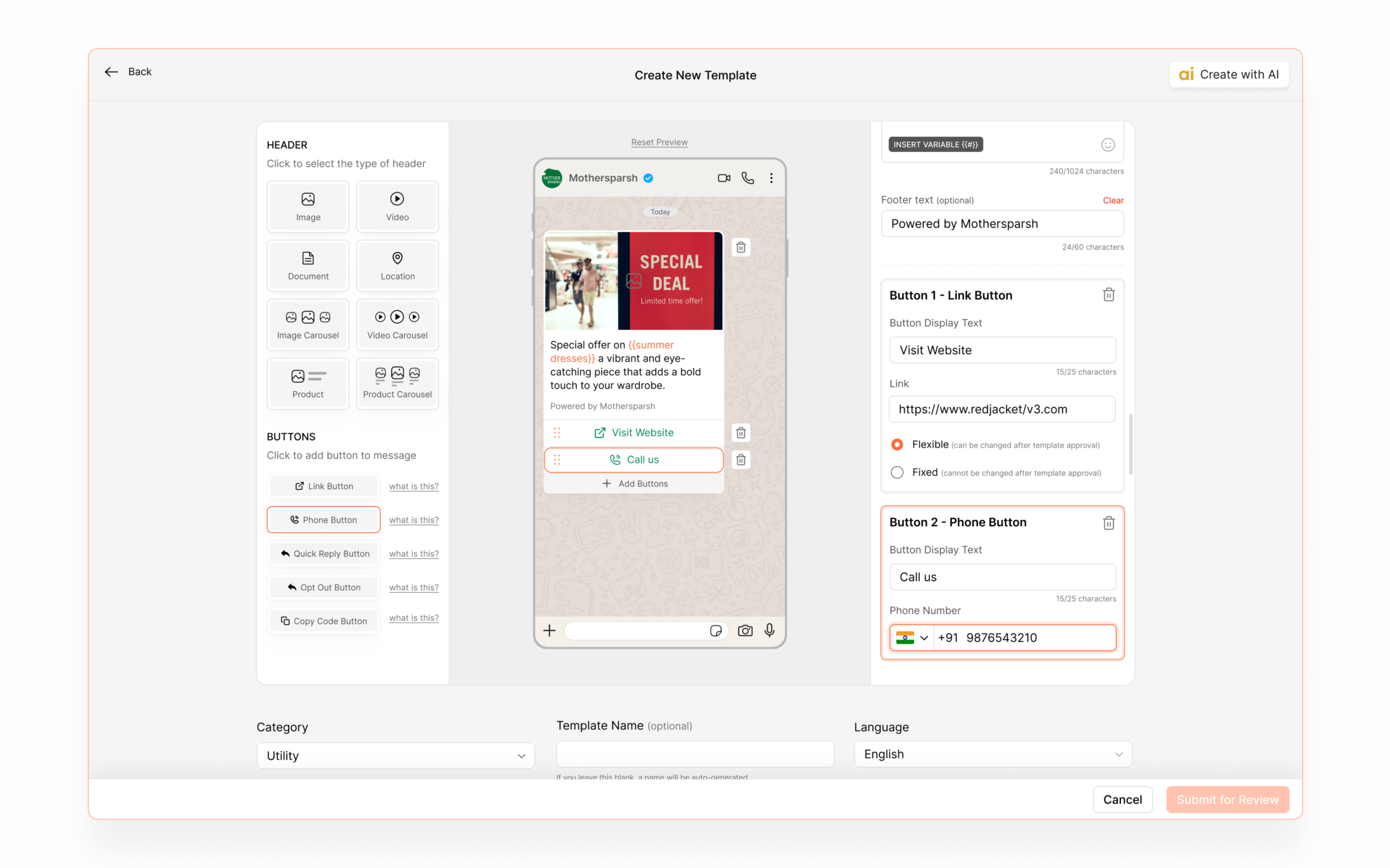 Flexible Template Builder